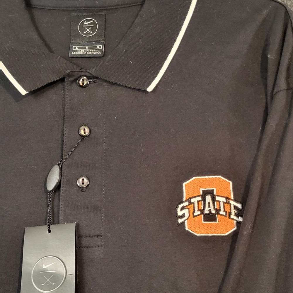 Oklahoma State OSU Cowboys Nike Golf Polo Shirt Black Mens Large 762305-010 NWT